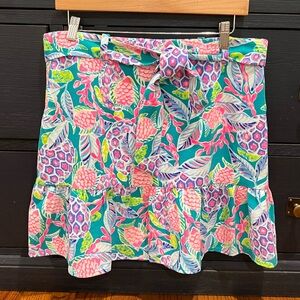 NWOT Lilly Pulitzer Debbie Skirt in Maldives Green Turtle Wave Print Size 12